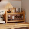 Coffee Machine Organizer Rack Wood Storage Racks Multifunctional Cup Shelf Aesthetic Tabletop Heightening Shelves Home Furniture