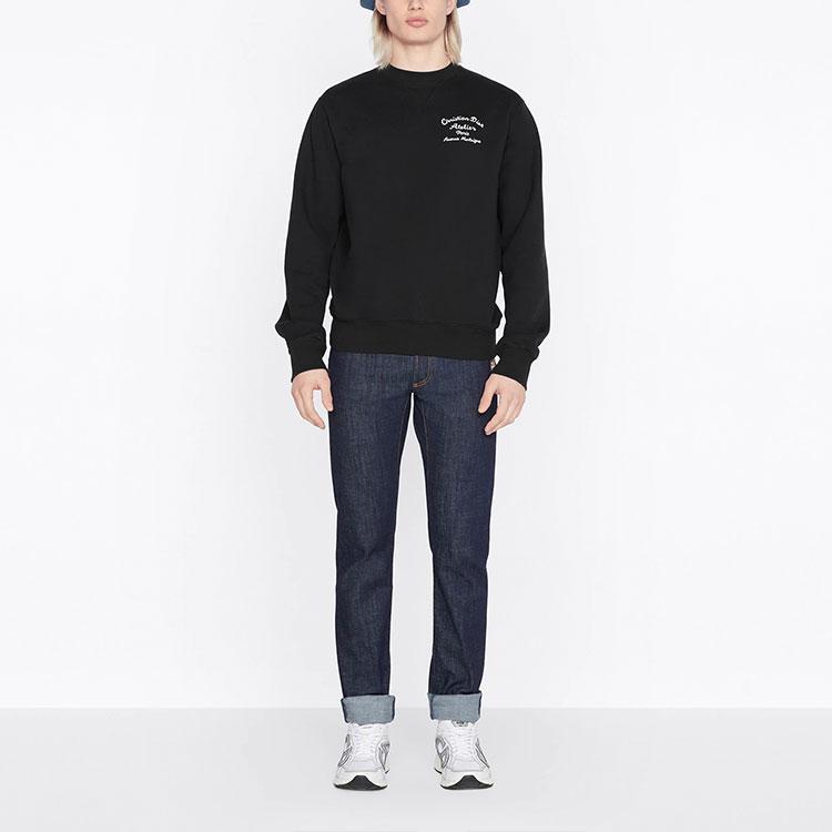 Dior Quarterly New Products Sweatshirts Men's Black Crew Neck Moderate Heavyweight 293J699A0531-C988