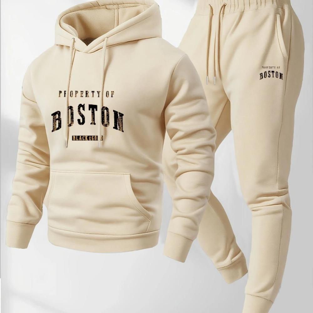 Trendy Hoodie Set Autumn Campus New Stripe Set Fashion Printed Hoodie Casual Pants