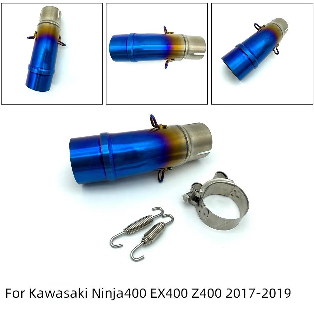 Motorcycle Exhaust Pipe Middle Link For Kawasaki Ninja 400 Z400 Z250 2017-2021 51mm Tubo De Escape Muffler System Accessories