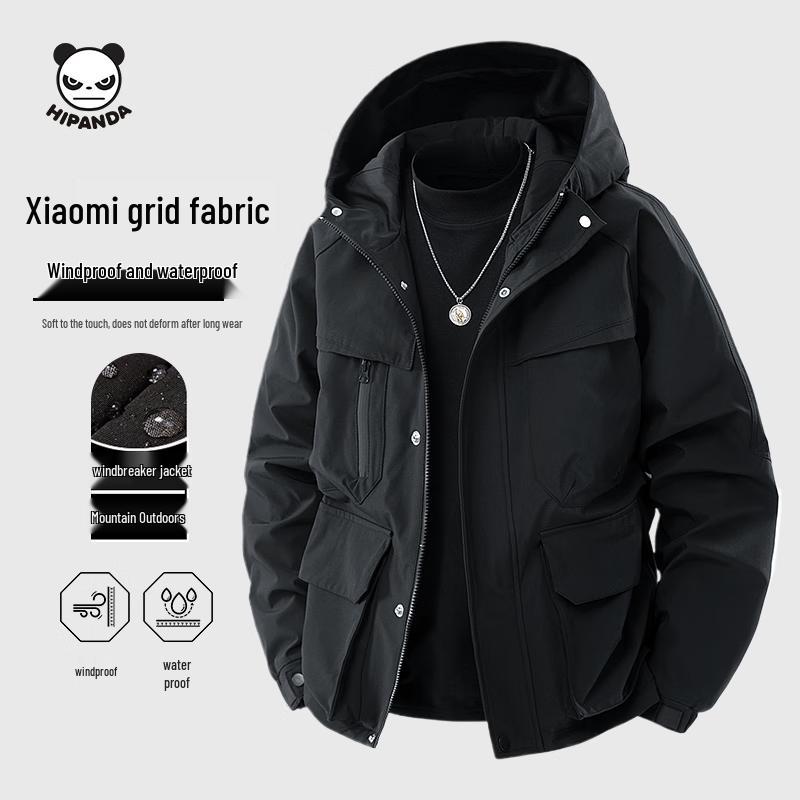 

HIPANDA Men s Windproof Water-Resistant Hooded Outdoor Jacket XL