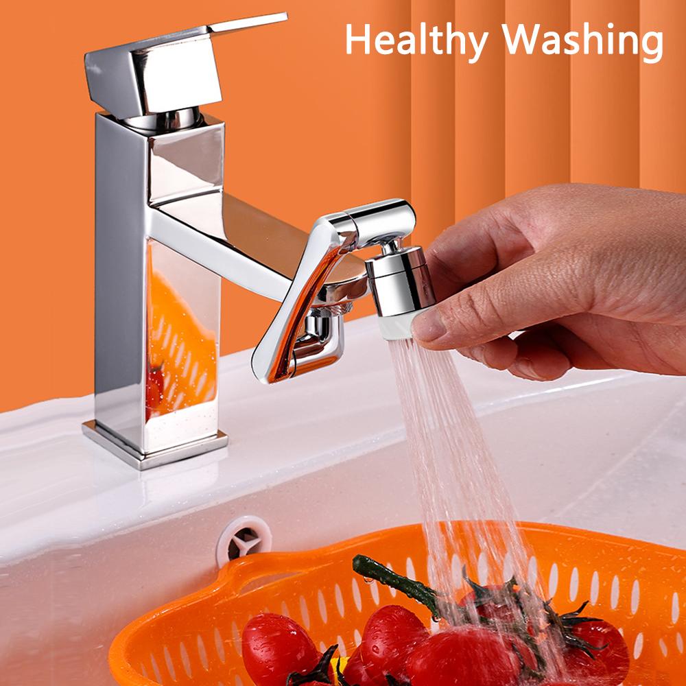 Einstellbarer Wasserfilter-Sprudeldusche mit zwei Modi, 1440° drehbar, Wasserhahn-Adapterverlängerung, 24 mm Außendurchmesser, drehbarer Wasserhahn, 20 mm/22 mm Innendurchmesser