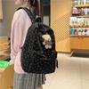 Cute Corduroy Backpack for Women School Bag Lightweight Daily Use Bookbag