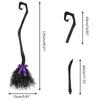 Halloween Party Witch Broom Plastic Broomsticks Kid Broom with Ribbons Props for Halloween Cosplay Costume Party Decor