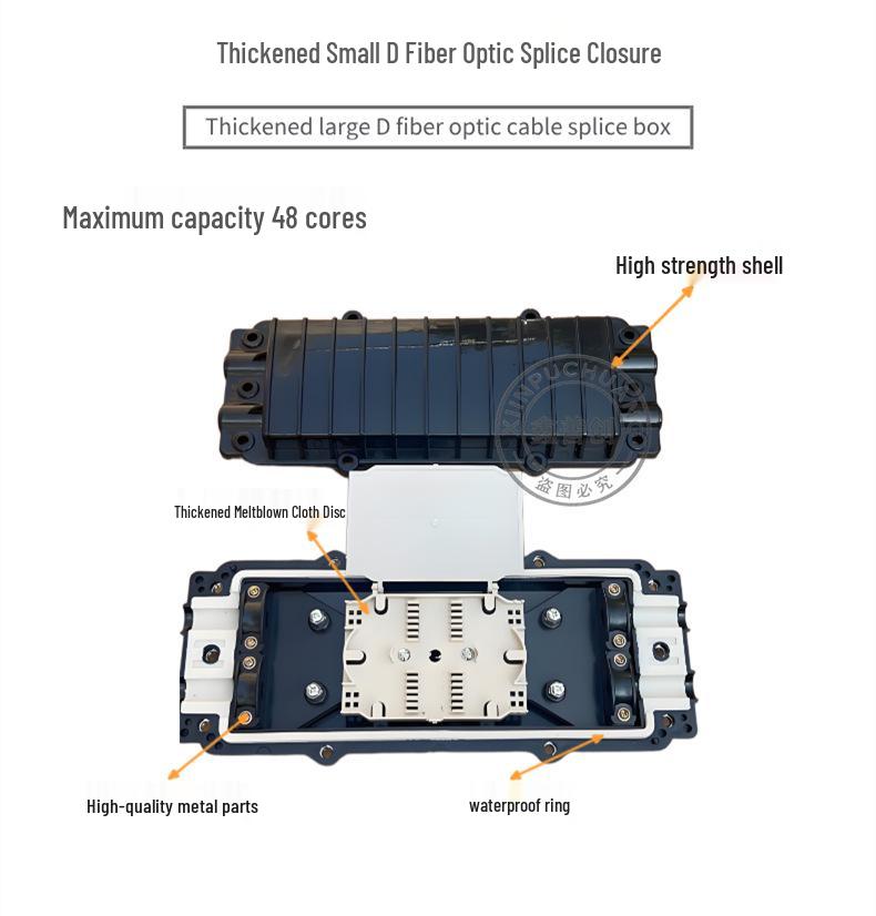 Dual-Entry 12-Core Fiber Optic Splice Closure Kit with Fusion Splicing, ABS+PC Compact Connector Box
