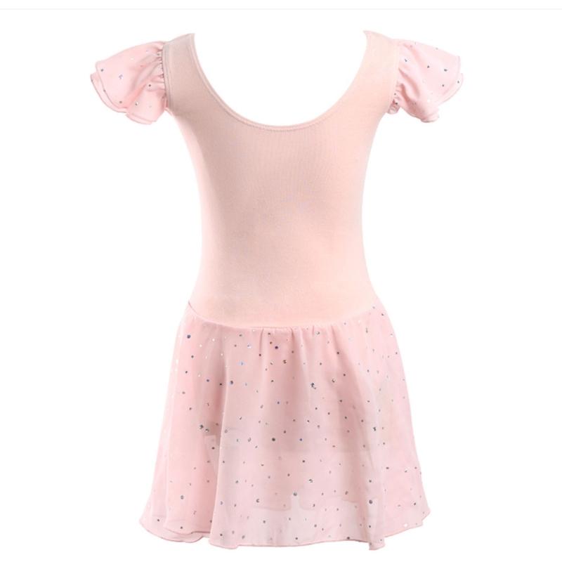 Tanz-Leotards mit Tüllrock Gymnastik Ballerina Outfit Kurzarm Ballett Tanzkleid Tanzbekleidung für Kinder Kleinkind