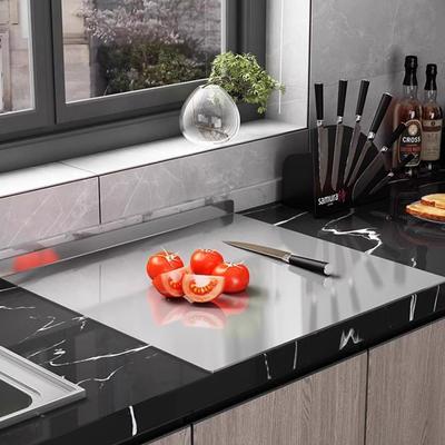 Stainless Steel Chopping Board Large Easy Clean Multipurpose Mildew-Proof Double Kitchen Cutting Surface for Fruits Vegetables