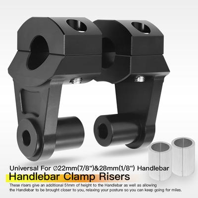 Motorcycle Bar Clamps Raised Zinc Alloy Handlebar Handle Bar Risers Compatible With 22MM 7/8"&28MM 1 1/8" Handlebars