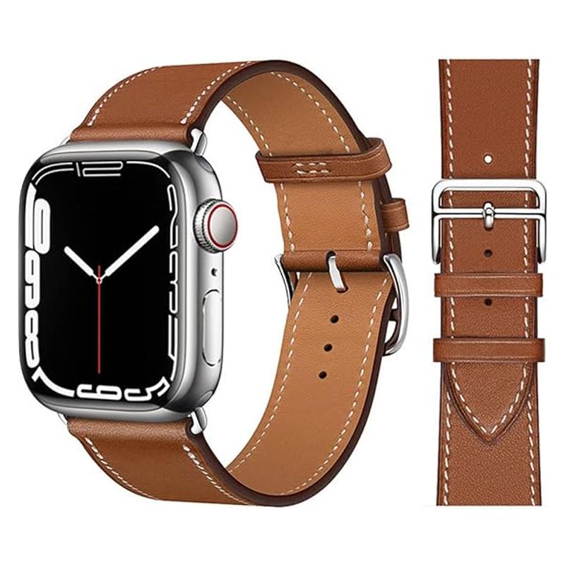 Leather Strap for Apple Watch Band 45mm 44mm 49mm 42mm 41mm 40mm Single Tour Correa Bracelet IWatch Series 9 7 8 6 5 4 SE Ultra
