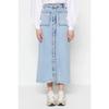 Dark Indigo Double Pocket High Waist Denim Denim Skirt Tctss23ee00002