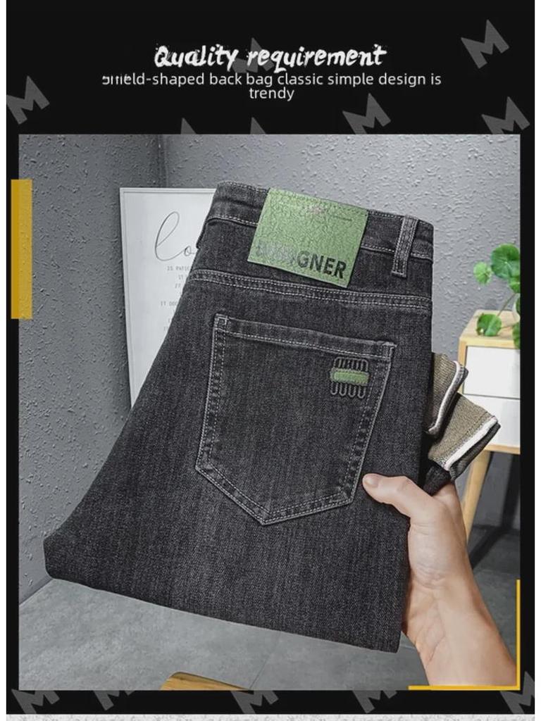 მამაკაცის სლიმ ფით კლასიკური მოდის ბრენდის ჯინსი - ტრენდული, ყველაფერთან შესახამებელი ყოველდღიური შარვალი