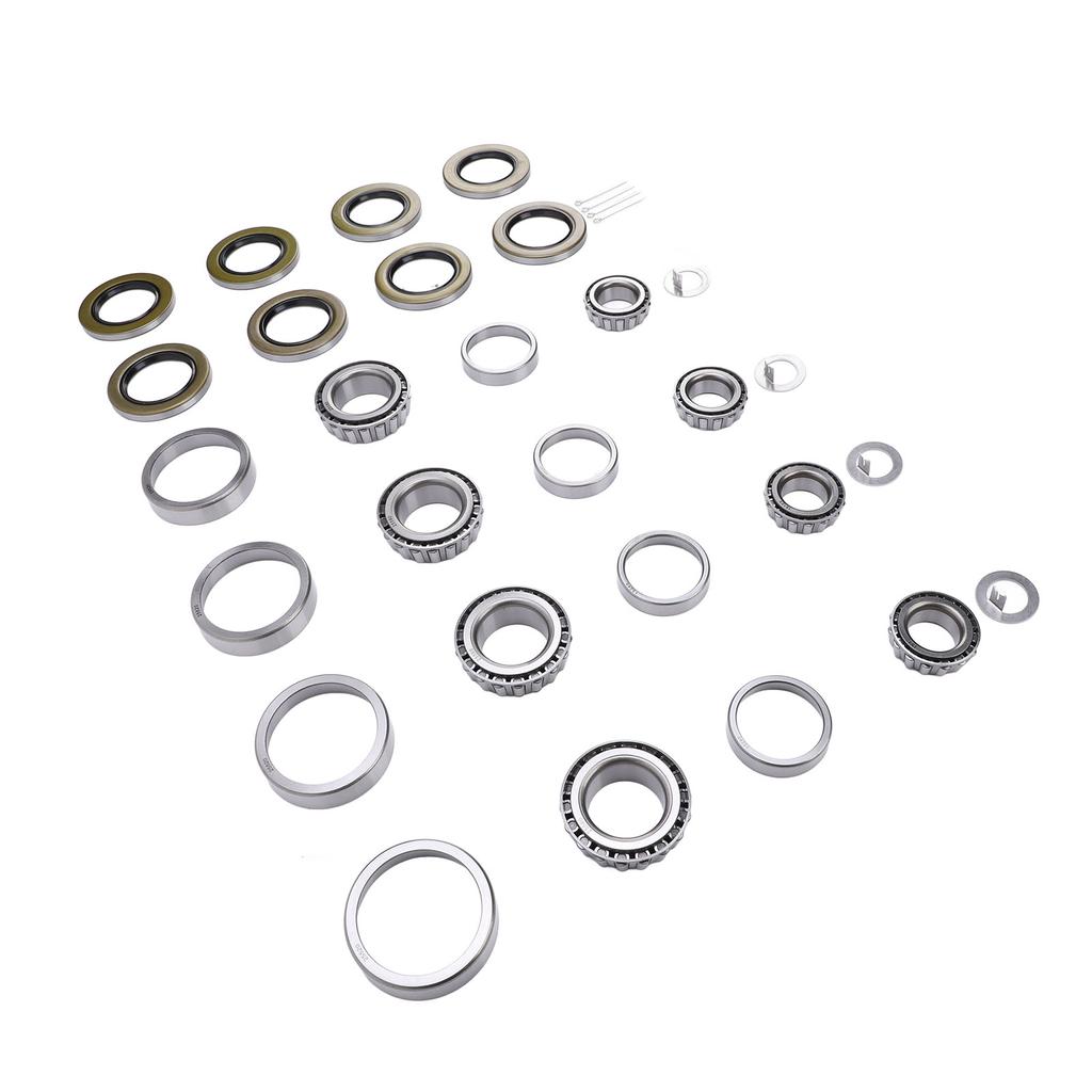 4 Sets Trailer Axle Bearing Kit 6000 to 7000lb Steel Alloy Trailer Wheel Hub Bearing Set with Cotter Pins and Grease