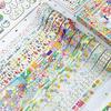 Masking tape 12-piece set cute washi beautiful painting gold foil DIY craft journal planner scrapbook wrapping gift decoration (basic pattern)