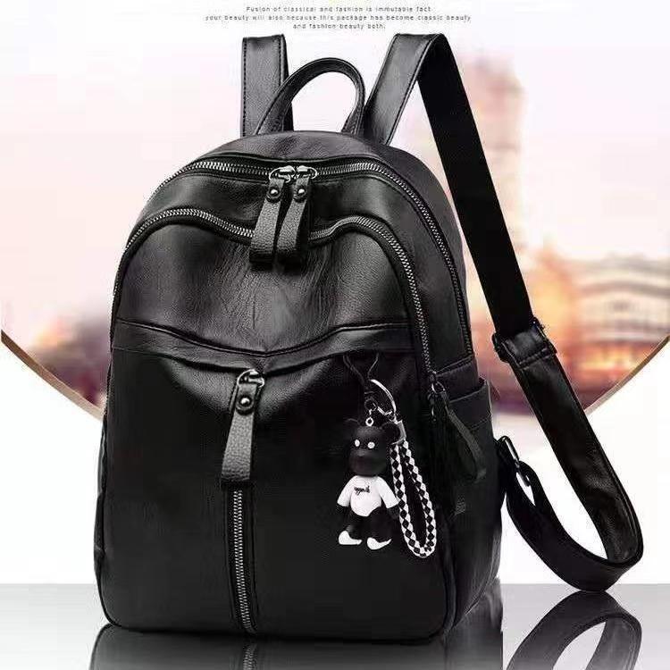 Korean Style Women's PU Leather Backpack - Lightweight, Spacious, Fashionable Mommy School Bag