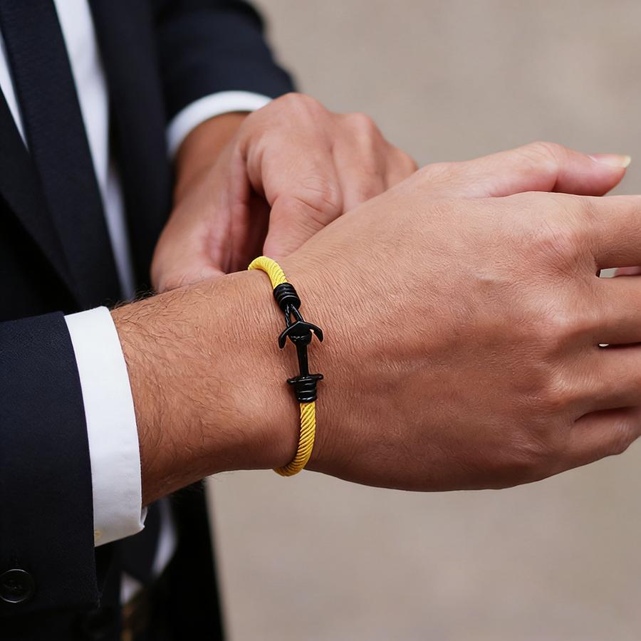 Noter Stylish Men Anchor Bracelet 8 Colors Available Grade A 4mm Milan String Charm Braslet Hiphop Rock Wrist Accessories Joias