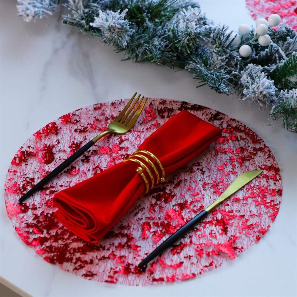 10pcs Disposable Gold Placemats Metallic Glitter Foil Mesh Table Mats  Christmas