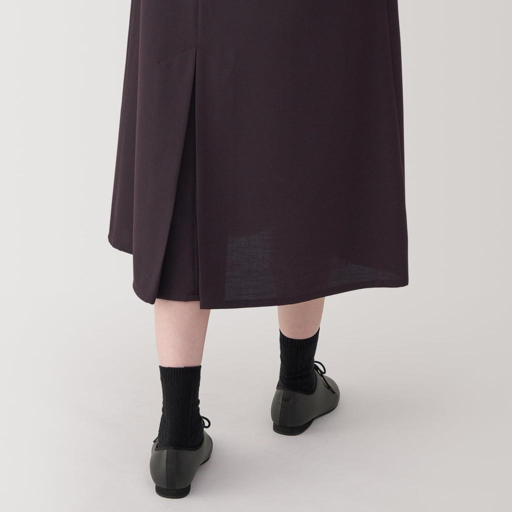 MUJI Women's Brushed Jumper Skirt, BC2K0A4A, Bordeaux, Size XS