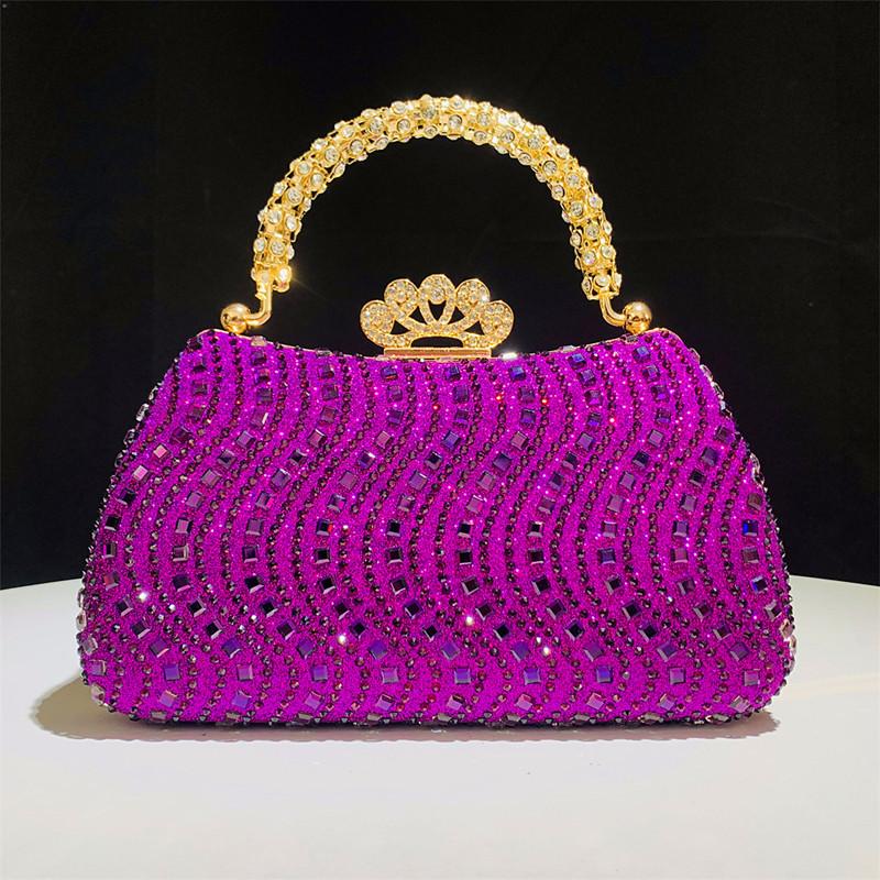 2025 Luxury Full Diamonds Evening Clutch Bag New Fashion Rhinestone Design High End Party Handbags Lady Trendy Shoulder Bag