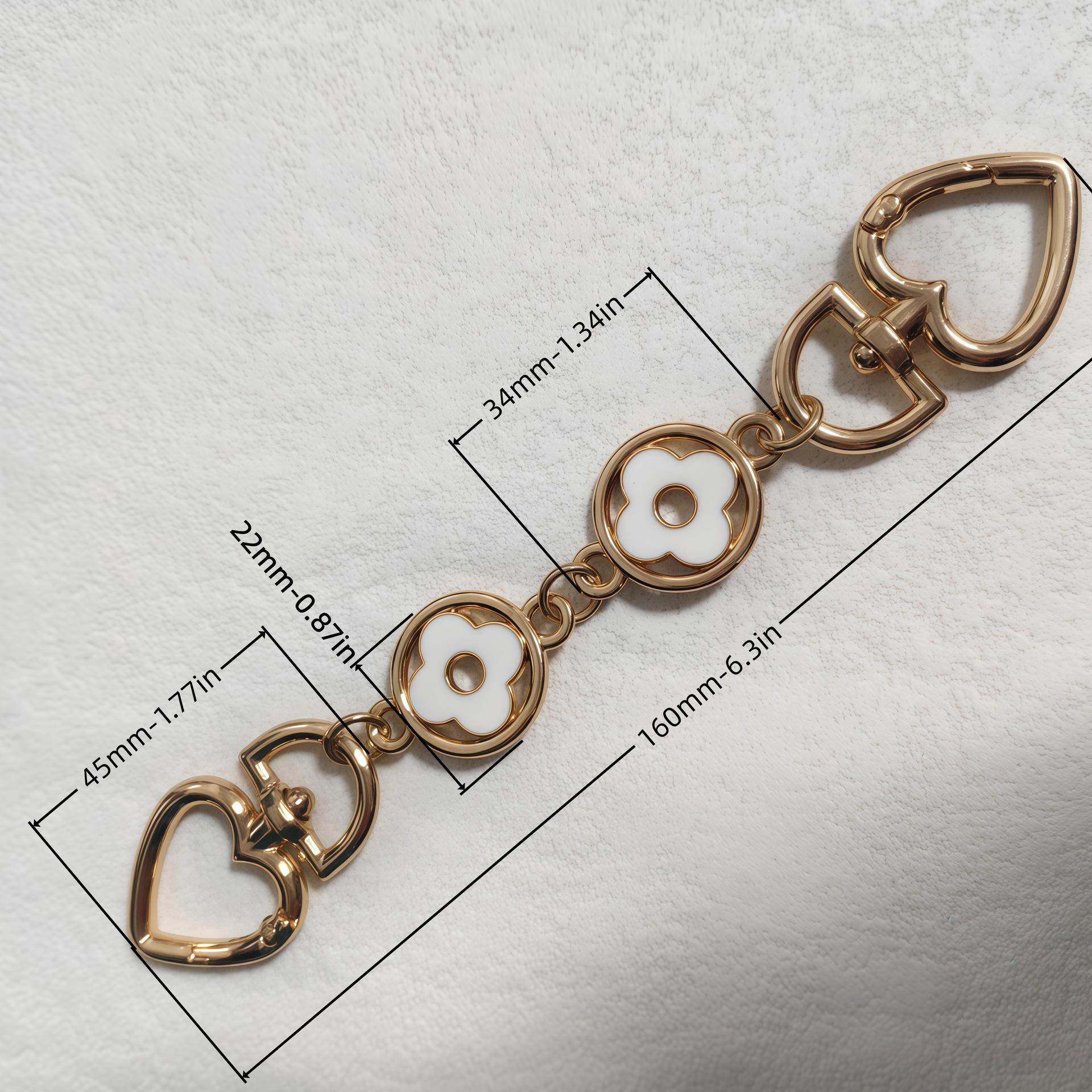 Металлическая цепочка для сумки с четырехлистным клевером, удлинитель плечевого ремня