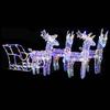VidaXL Christmas Decoration Reindeer and Sleigh Luminous Reindeer Illuminated Decorative Garden Patio Backyard Outdoor 280x28x55 328532
