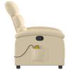Vidaxl Reclining Massage Armchair, Cream, Fabric Upholstered