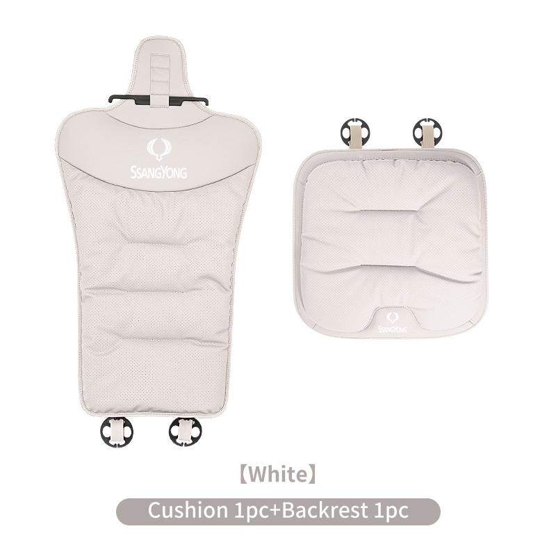 Car Velvet Cushion Leather Backrest Waist Pad Protector Cover Accessories For SsangYong Actyon Korando Rexton Kyron Rodius Tivol