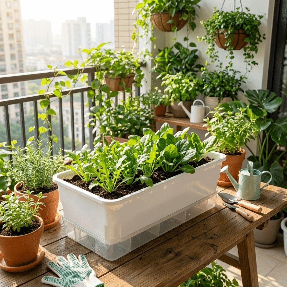 Self Watering Seedling Tray Plastic Growing Box Practical Plant Nursery Pot Vegetable Gardening