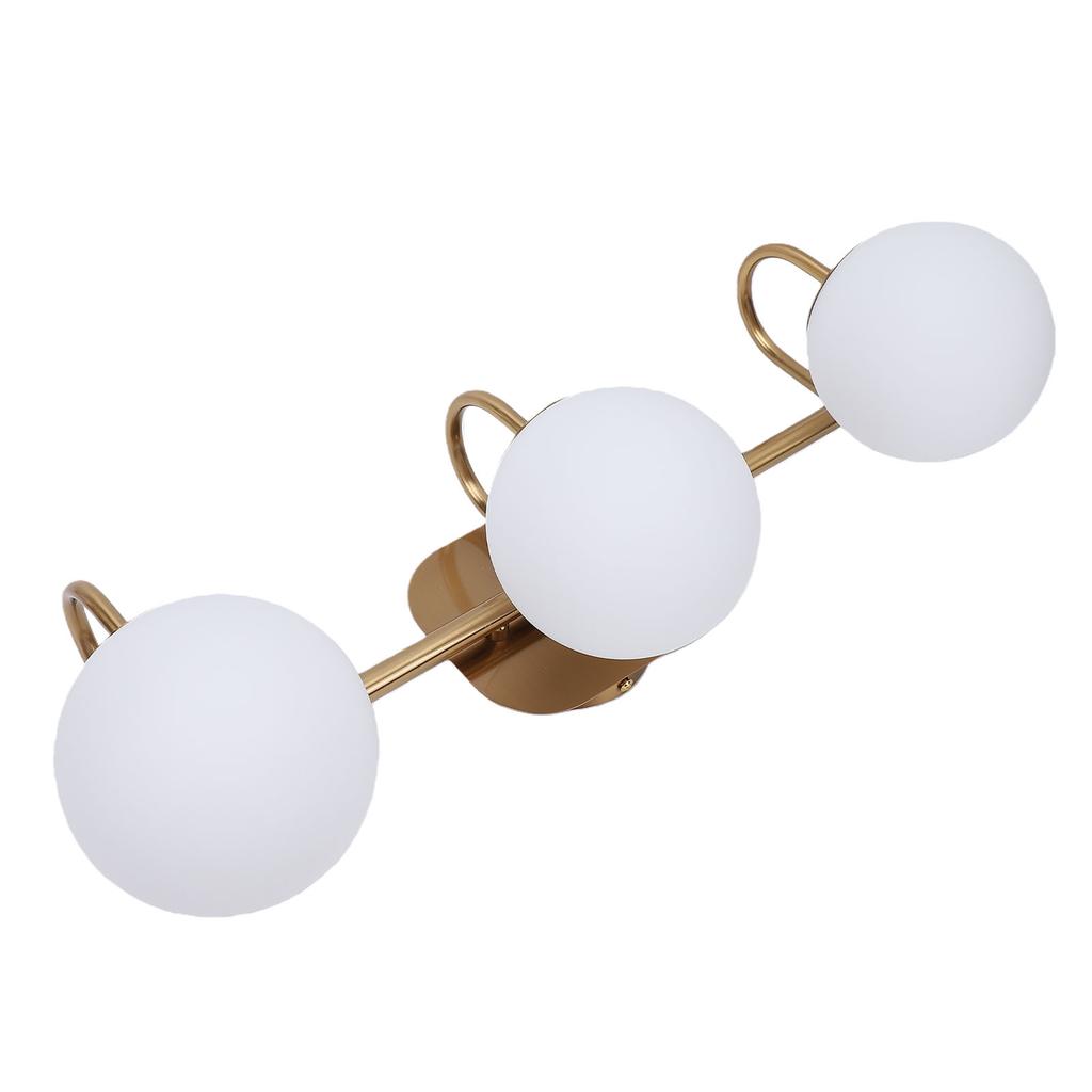 Bathroom Vanity Light Over Mirror Vintage LED 3 Light Bathroom Light Fixtures with Frosted Glass Lampshades for Living Room Hallway