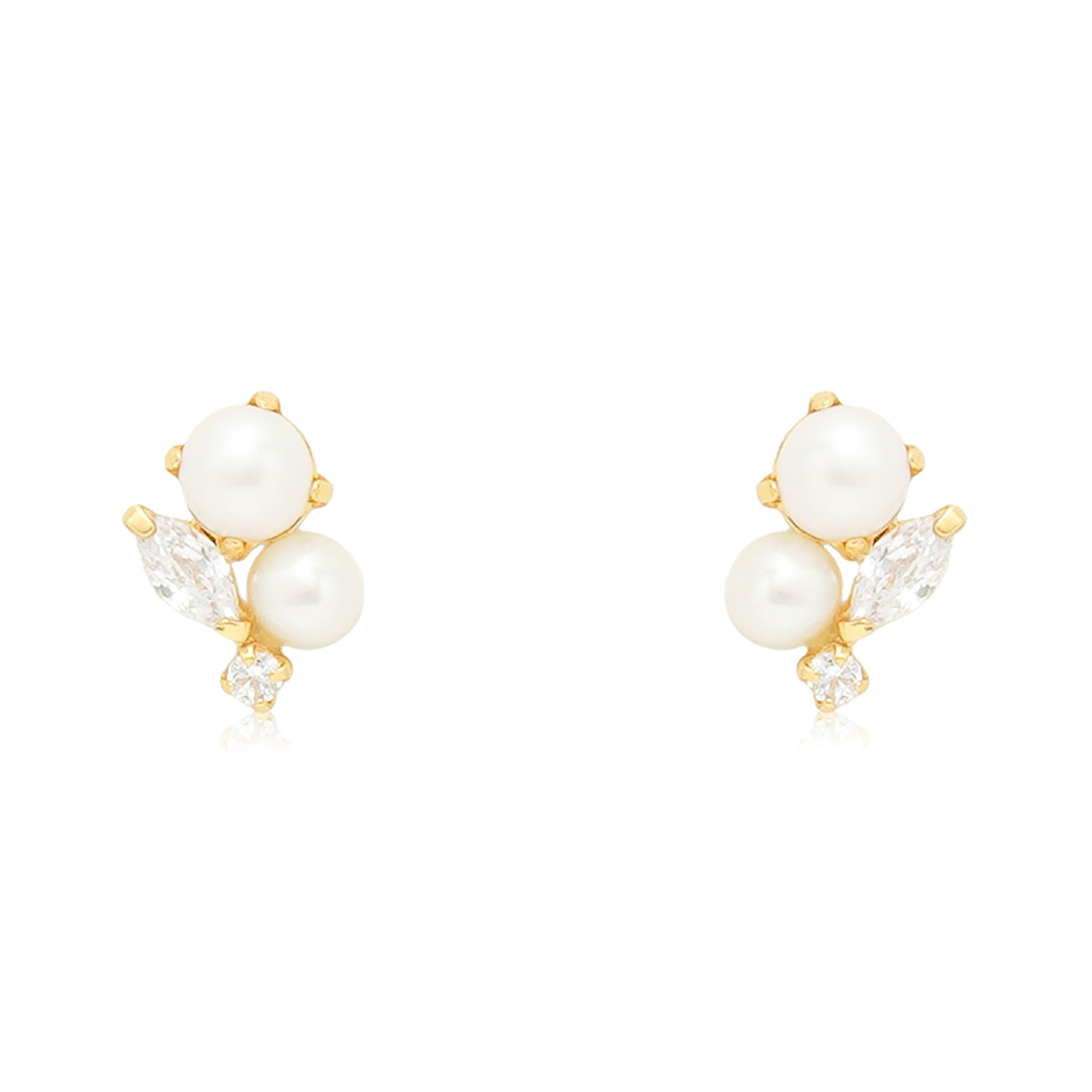 

ESTELLE [Official] Women s Earrings, 10K Yellow Gold with Freshwater Pearl, 0222-9392-0019-0000