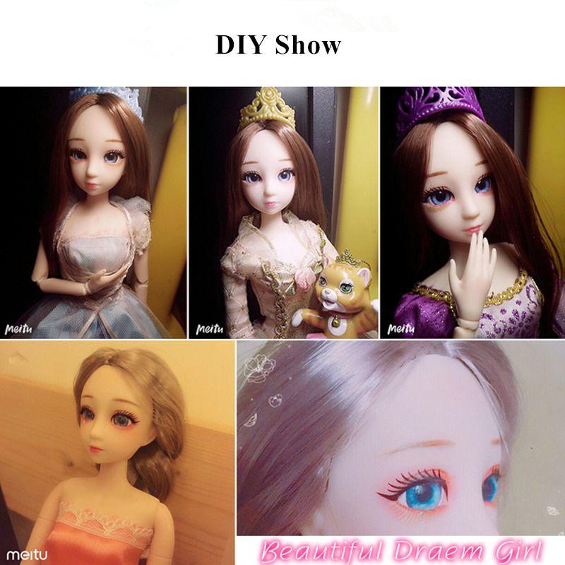 Muñeca de Moda Bjd 20 Articulaciones Maquillaje Diy Princesa Niña Juguete Regalo Para Niñas Ojos 3D