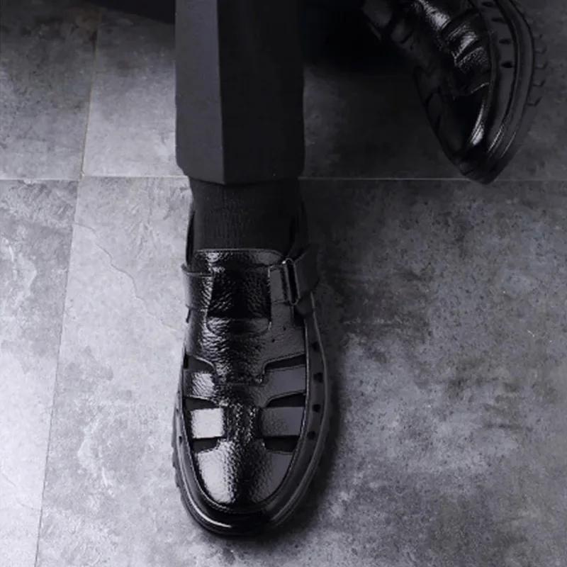Men's Summer Sandals 2024 Luxury Artificial Leather Casual Shoes For Men Comfortable Moccasins Barefoot Outdoor Trekking Sandals