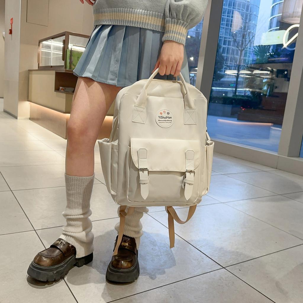 Schoolbag Korean Version of College Style Backpack Female College Student Lightweight Travel Backpack Simple Female Travel Middle School Student Bag