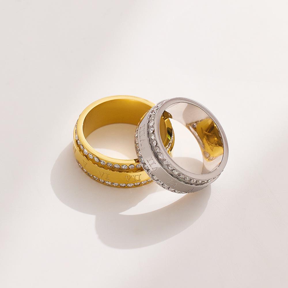 Personalized Trend, Diamond Index Finger Rings On Both Sides, Fashionable Couple Rings, Two Rows of Diamond Rings