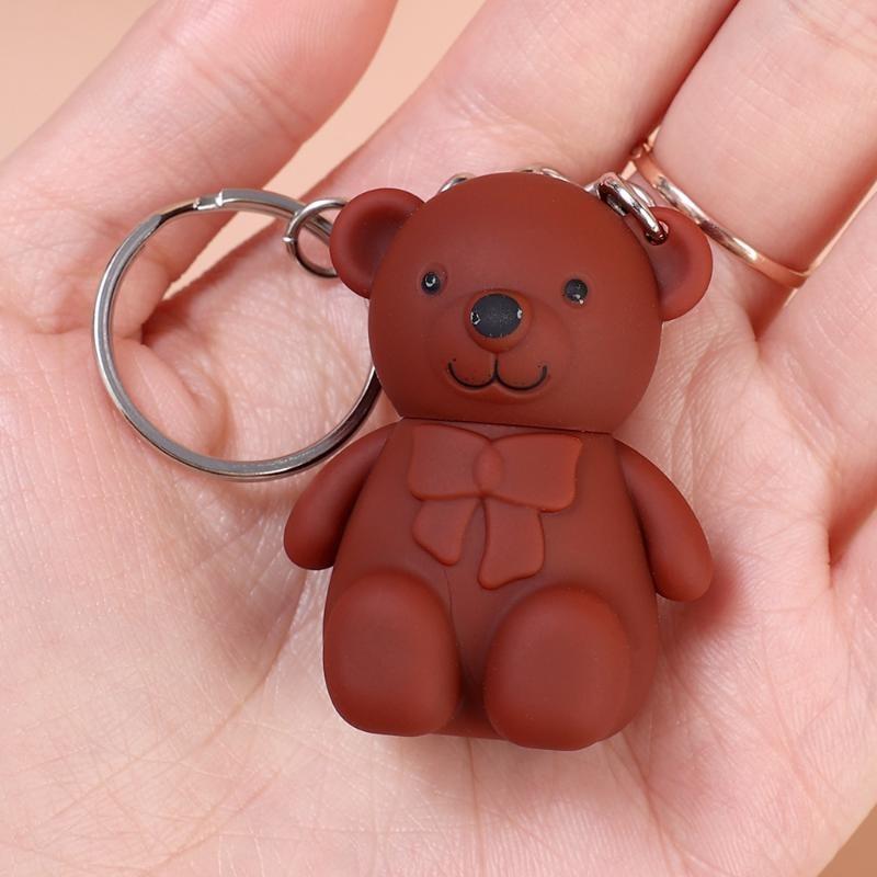 Cute Bear Matte Lipstick Keychain Lipstick Waterproof Lasting Lip Glaze Portable Lip Gloss