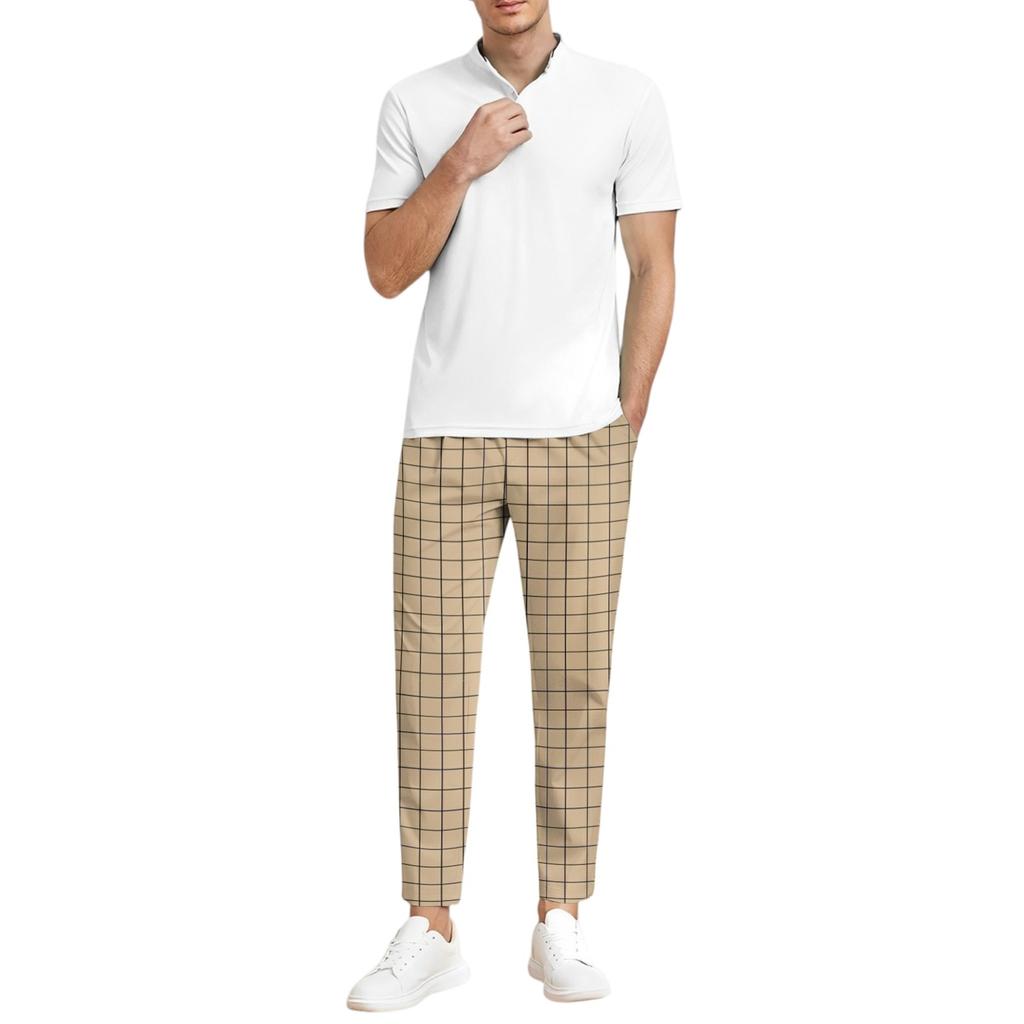 Men's Casual Gradient Trousers, Elastic Waist Drawstring, Lightweight And Slim Fit, With Pockets, Comfortable And Breathable