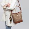 2025 New Vintage Print Bucket Bag for Women, Fashionable Simple Handbag, Casual Versatile Color-Block Crossbody Bag