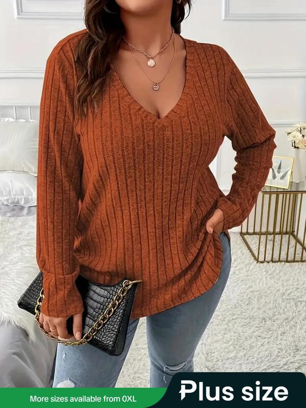 

V-Neck Fleece-Lined Ribbed T-Shirt - Style T45193, Specialty Apparel 2XL