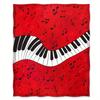 Reversible Piano Keyboard Blanket with Music Notes Design Soft Lightweight All Season Throw for Music Lovers Gift