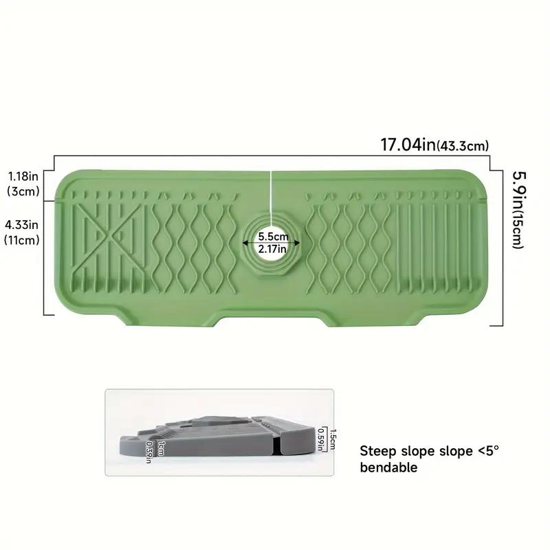 

Брызговик для кухонной раковины, силиконовая ручка для смесителя, поддон для капель, многофункциональная сушильная подкладка, подставка для губки и столешница в ванной комнате, зелёный