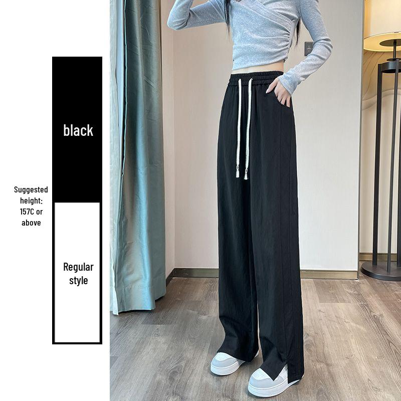 

Women s Plus Size High-Waisted Modal Wide-Leg Denim Pants with Slit 4XL