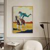 Retro Trick Rider Cowgirl Poster Colorful Cowgirl Abstract Prints Canvas Painting Wall Art Pictures Home Room Vintage Decoration