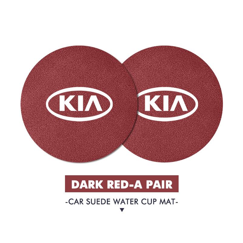 MYMX8 Car Suede Coaster Anti-Slip Water Cup Pad Bottle Holder Mat Accessories For KIA Ceed Sportage Rio K2 Optima Cerato Proceed Venga