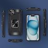 For iPhone 15 Case Ring Holder PC+TPU Corner Cushioning Phone Cover