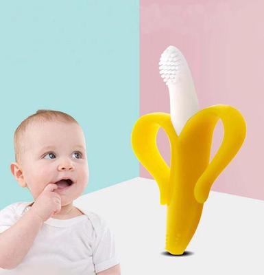 Baby Beißring Silikon Zahnfleisch Banane Trainingszahnbürste Zahnung Spielzeug Weicher Backenzahnstab Dentalgel für Baby Säugling Kleinkind Kinder