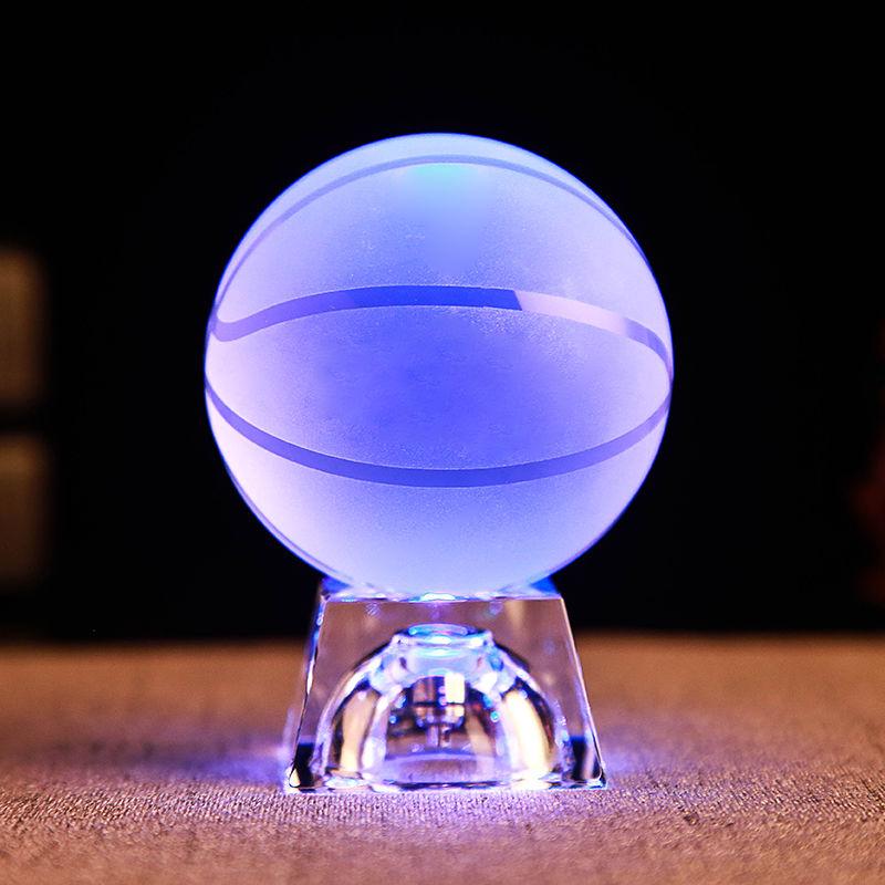 Glow-in-the-Dark Kobe Bryant NBA Figurine: Crystal Basketball Gift for Birthday