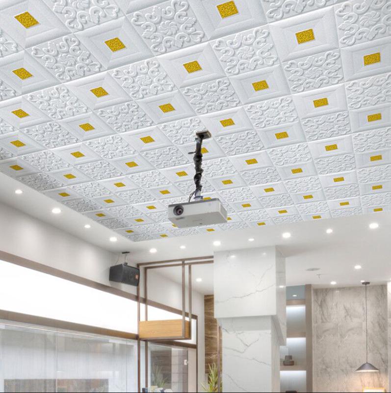 70cmx1m Ceiling 3D Wall Stickers Self-adhesive Wallpaper Background Decoration Cover Ugly Waterproof Moisture-proof Wallpaper