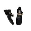 French Evening Single Shoes Black High Heels Women's Shoes 2025 New Spring and Autumn Winter Temperament Mary Jane Small Leather Shoes