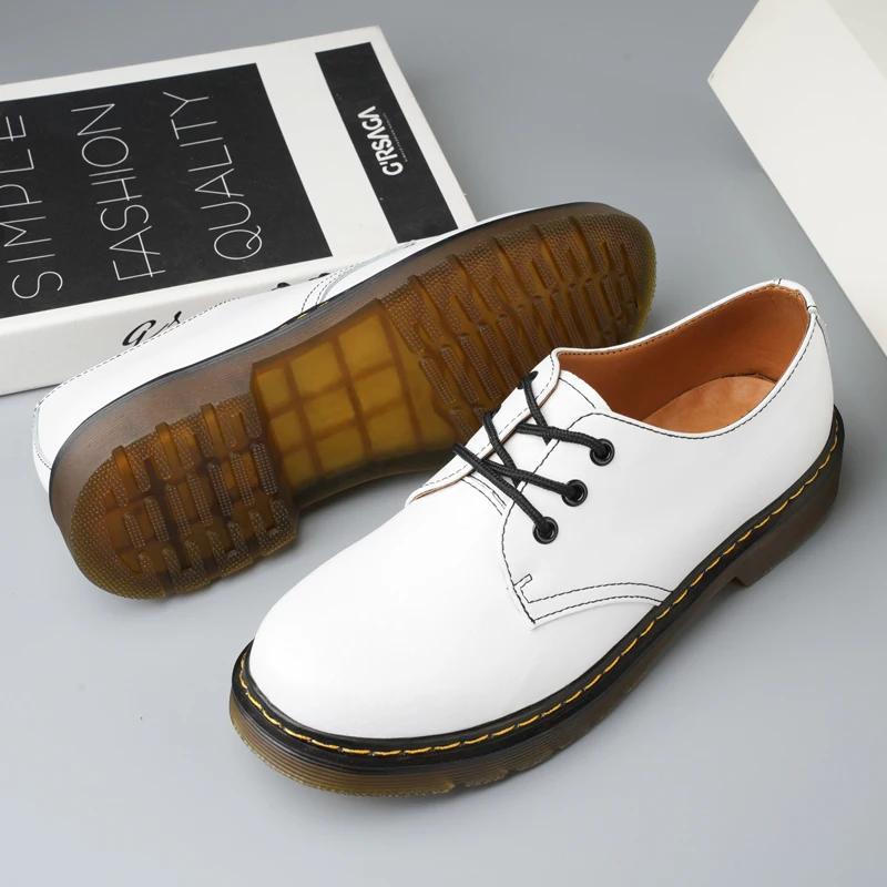 British Style Luxury Outdoor Brand Thick Bottom Oxford Shoes Lace Up Safety Shoes  Fashionable New Couple Style Work Shoes