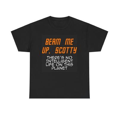 Camiseta Beam Me Up Scotty Divertida Retro Vintage Gráfica Años 90 Unisex Algodón Pesado