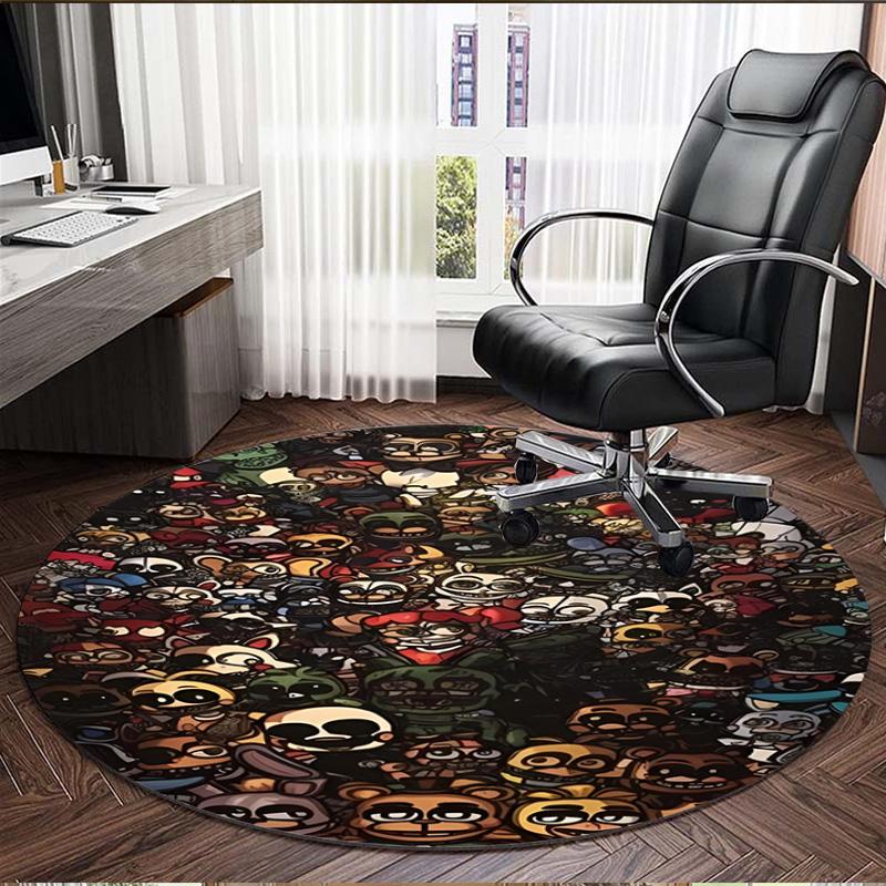 Five Nights at Freddy's Print Round Rug, Washable Floor Carpet, For Entryway Dorm Laundry Room Office Study, Home Decor Birthday Christmas Gift